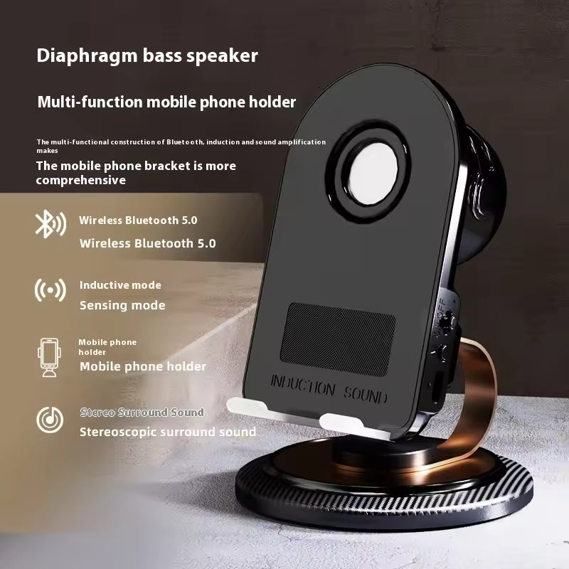 Basix Induction Speaker Phone Holder Multi-functional Wireless Induction Audio Phone Holder for iPhone Android Inductio Playback