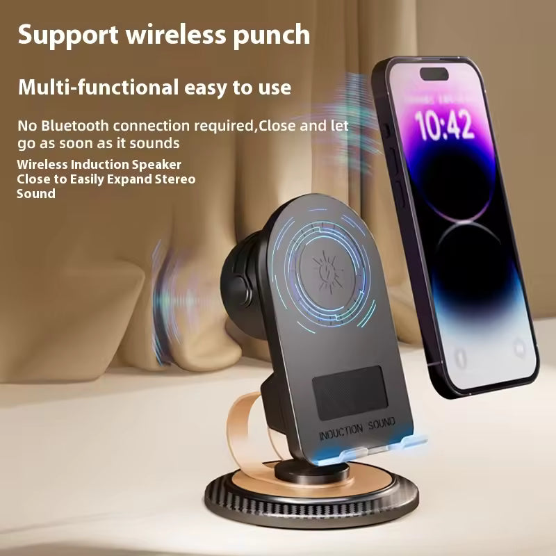 Basix Induction Speaker Phone Holder Multi-functional Wireless Induction Audio Phone Holder for iPhone Android Inductio Playback
